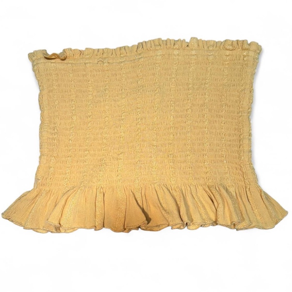 American Eagle Outfitters Tan Smocked Tube Top, Like New - Picture 2 of 3